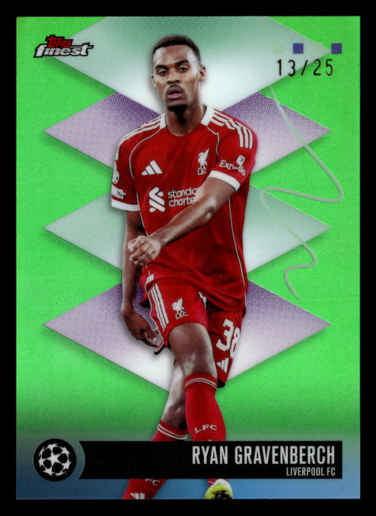 2025-26 Finest UEFA Club Competitions #584 Ryan Gravenberch Green Refractor #/25