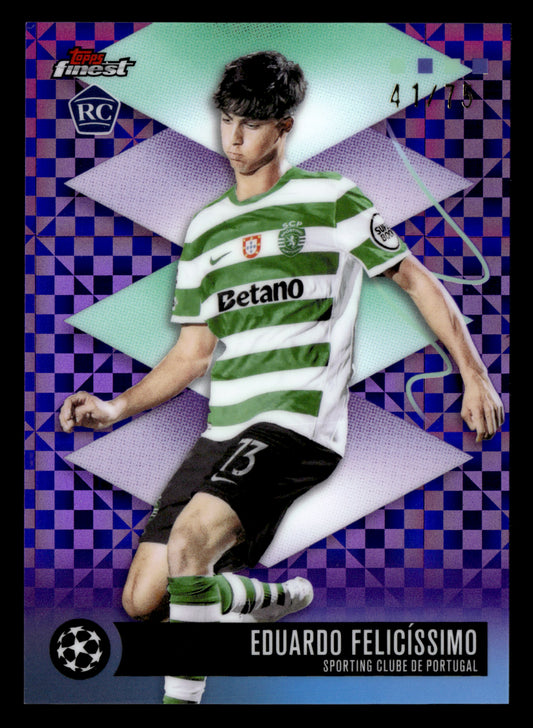 2025-26 Finest UCC #598 Eduardo Felicíssimo Purple Checkerboard Refractor #/75