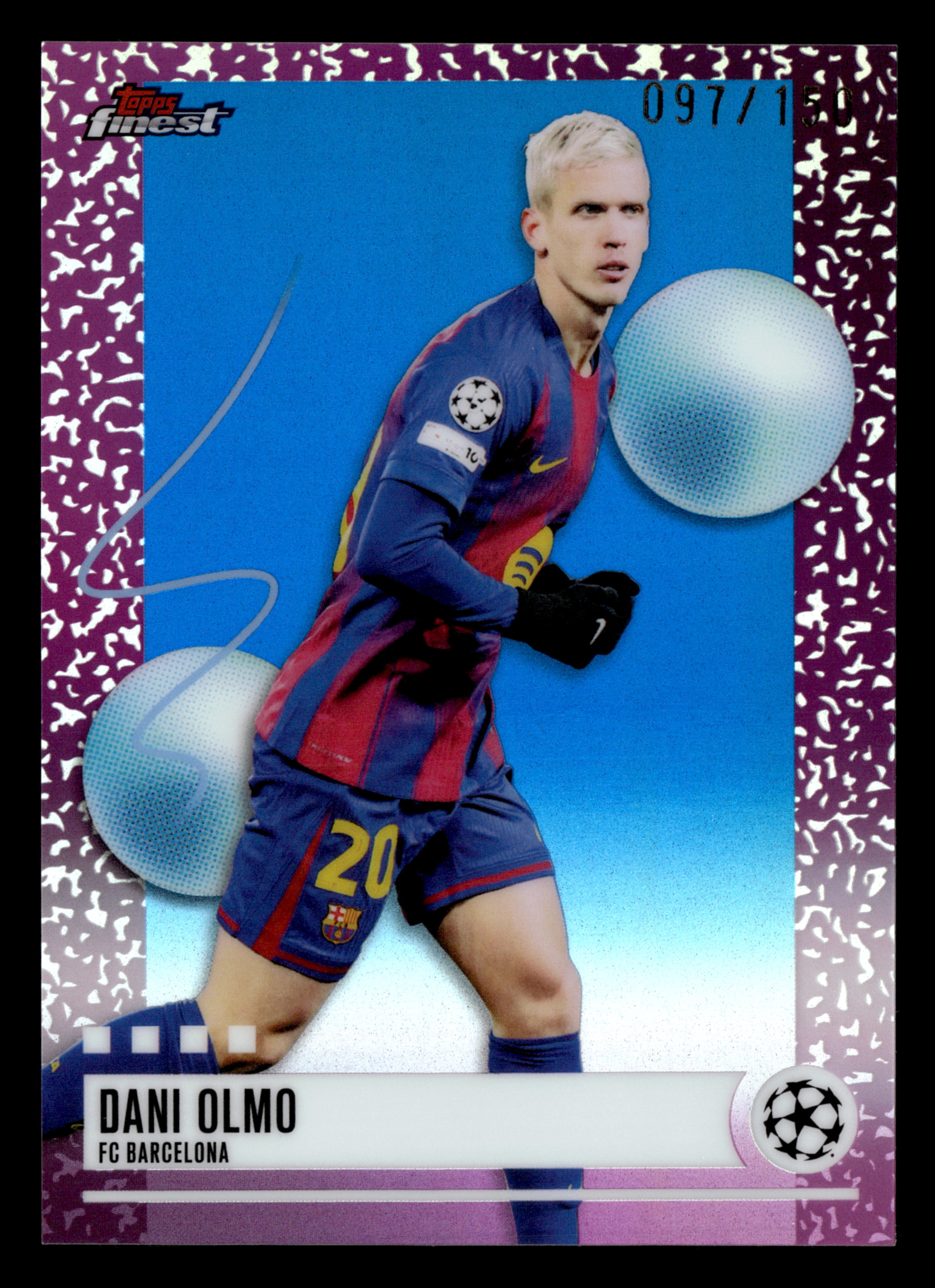 2025-26 Finest UEFA Club Competitions #238 Dani Olmo Blue Refractor #/150