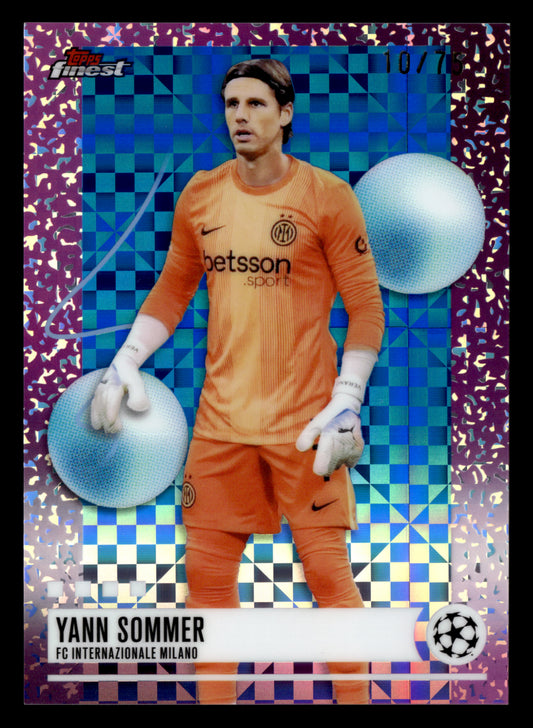 2025-26 Finest UCC #280 Yann Sommer Blue Checkerboard Refractor #/75