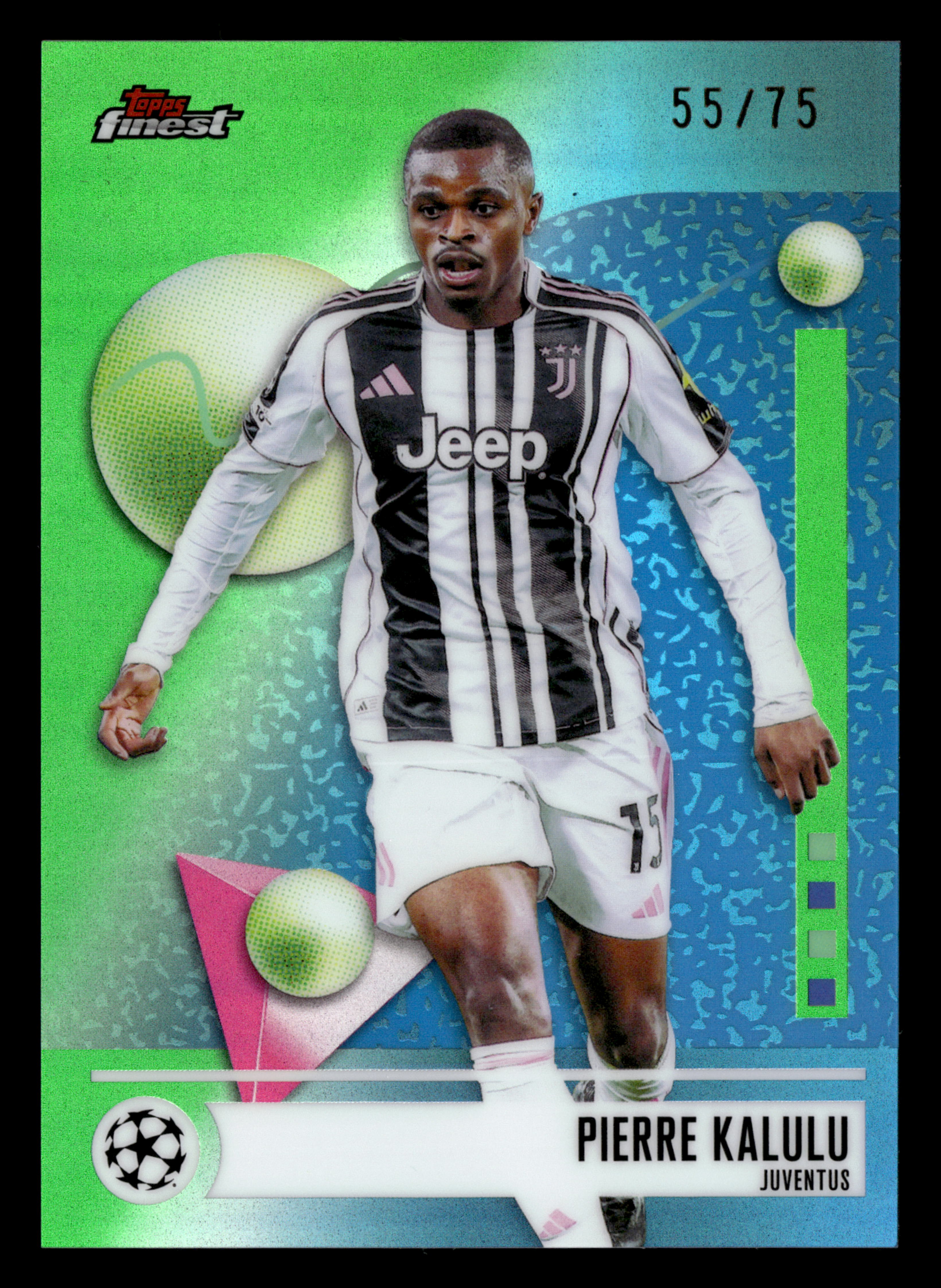 2025-26 Finest UEFA Club Competitions #191 Pierre Kalulu Green Refractor #/75