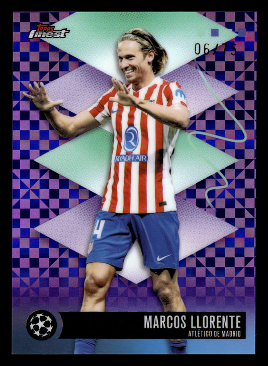 2025-26 Finest UCC #432 Marcos Llorente Purple Checkerboard Refractor #/75