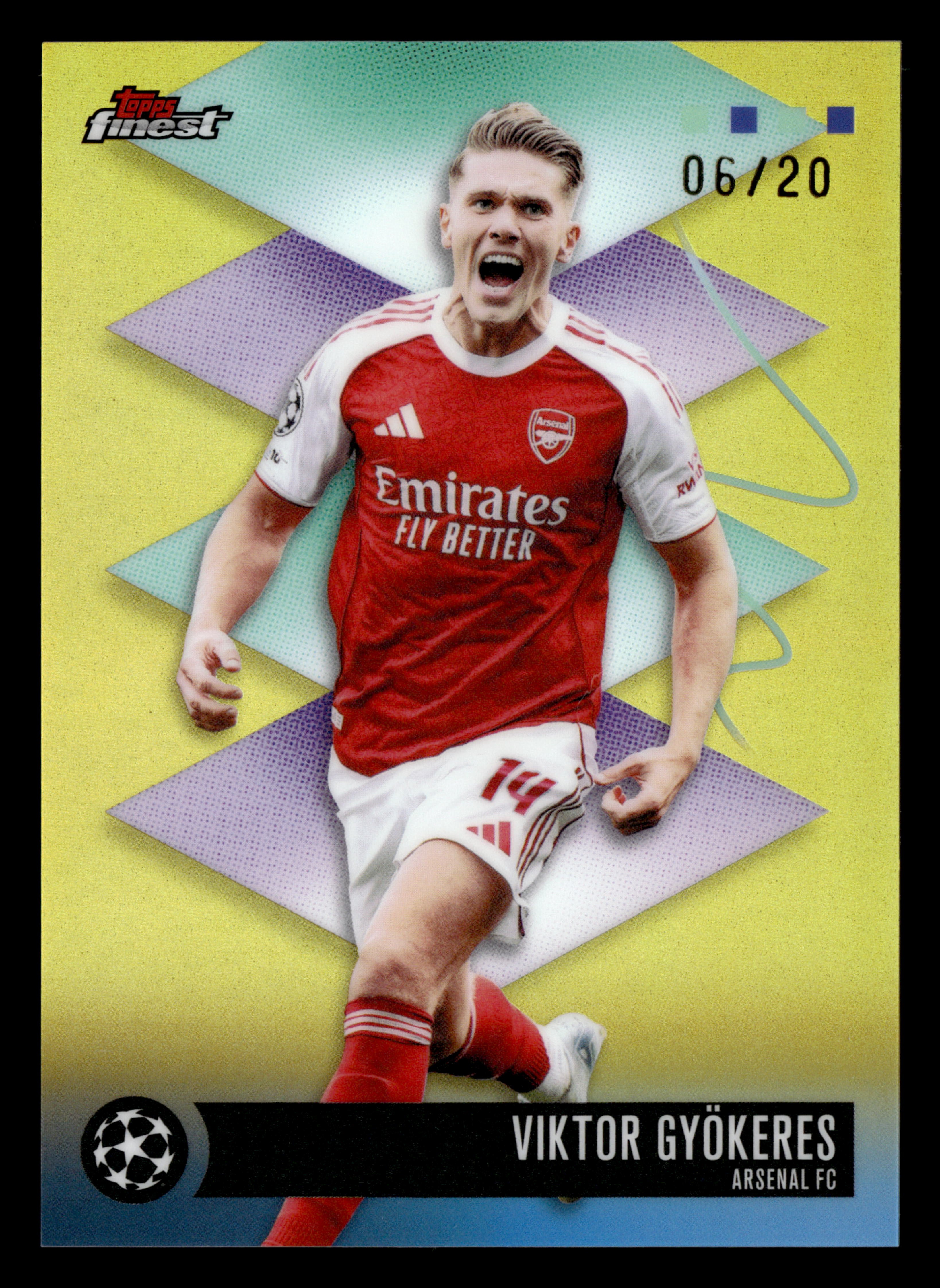 2025-26 Finest UEFA Club Competitions #436 Viktor Gyökeres Gold Refractor #/20
