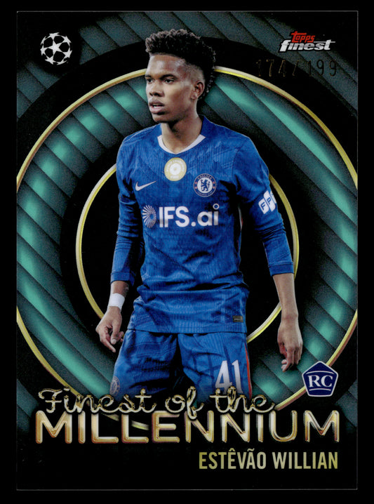 2025-26 Finest UCC #FM-5 Estêvão Willian FotM Aqua Refractor #/199