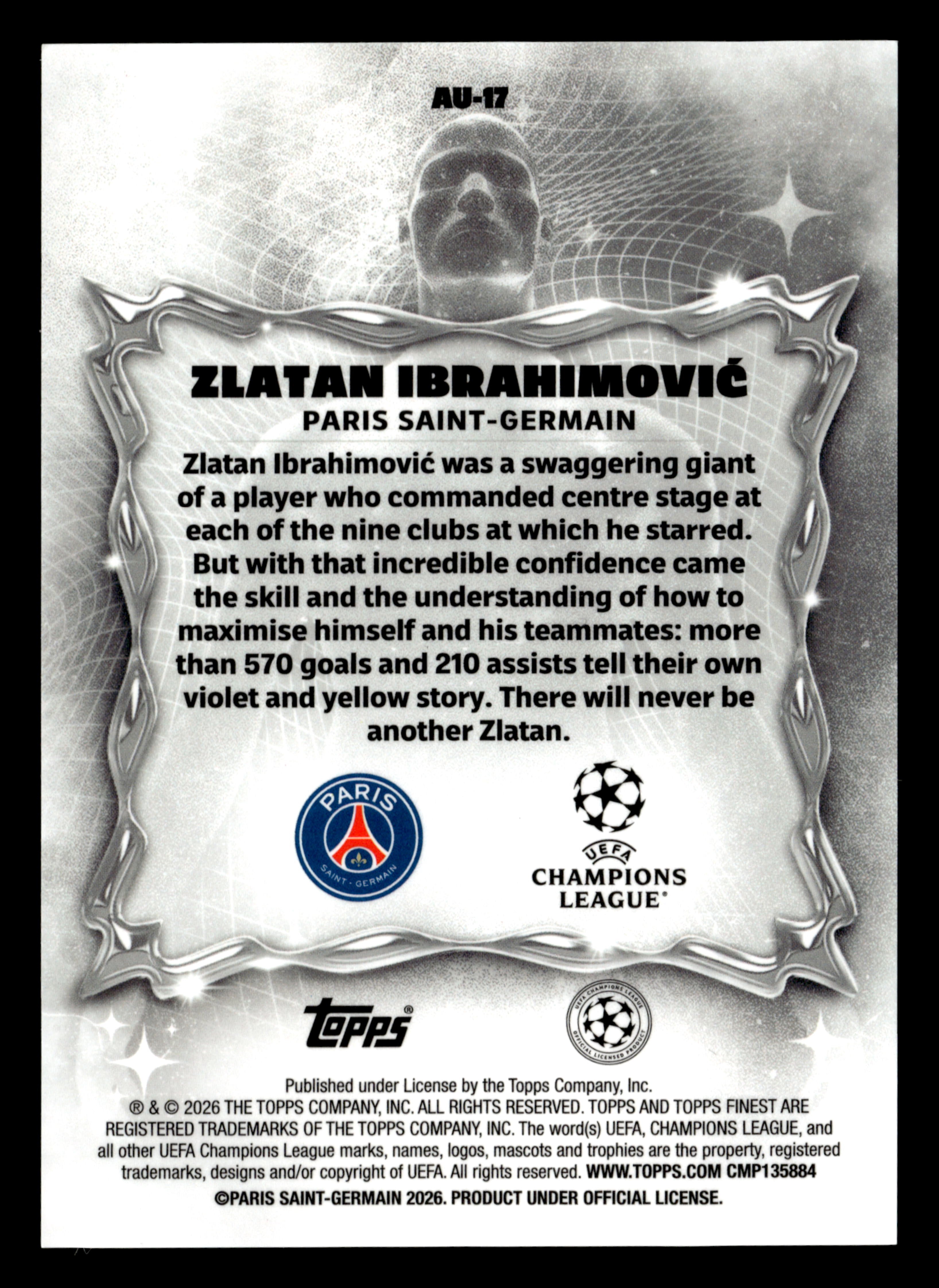 2025-26 Finest UEFA Club Competitions #AU-17 Zlatan Ibrahimović Aura