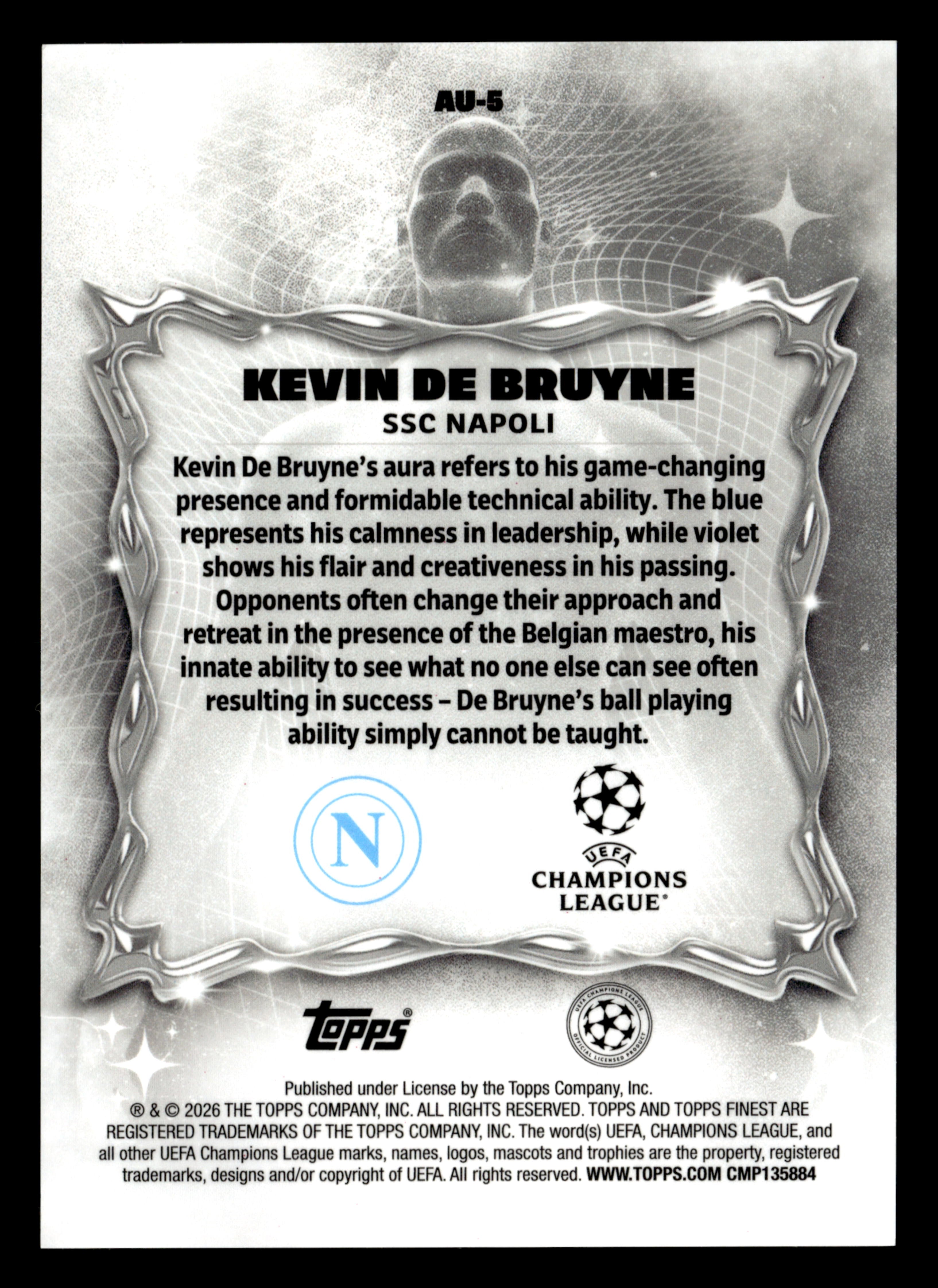2025-26 Finest UEFA Club Competitions #AU-5 Kevin De Bruyne Aura