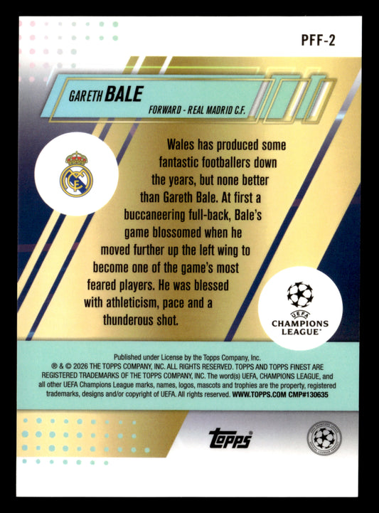 2025-26 Finest UCC #PFF-2 Gareth Bale Prized Footballers Fusion Variations