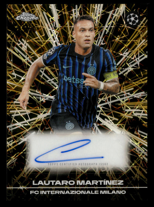 2025-26 Topps Chrome UCC #BLA-MA Lautaro Martínez Black/Gold Lazer #/50