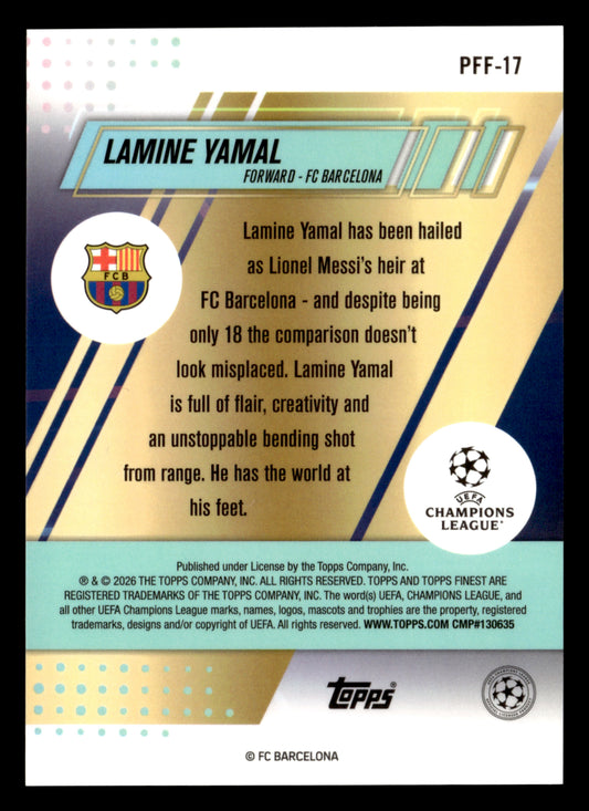 2025-26 Finest UCC #PFF-17 Lamine Yamal Prized Footballers Fusion Variations