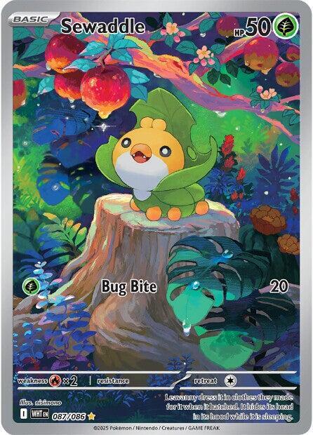 2025 Pokemon SV: White Flare Sewaddle - 087/086 Illustration Rare