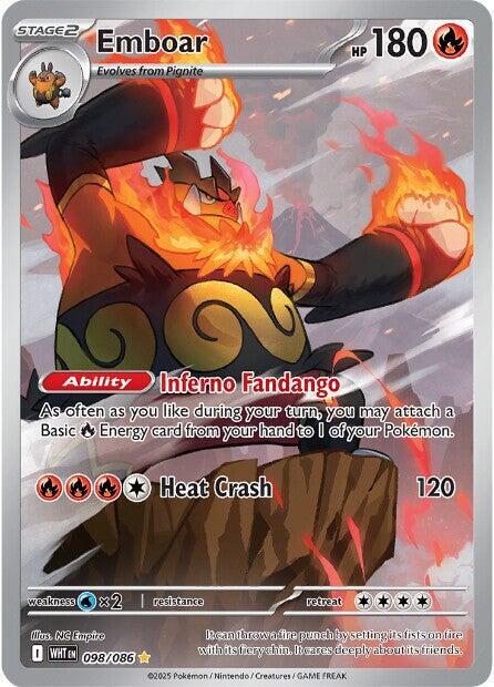 2025 Pokemon SV: White Flare Emboar - 098/086 Illustration Rare