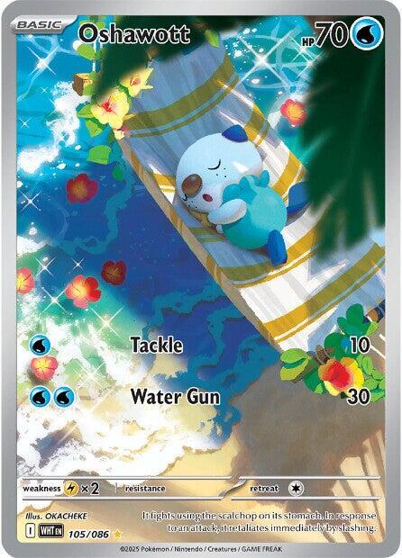 2025 Pokemon SV: White Flare Oshawott - 105/086 Illustration Rare