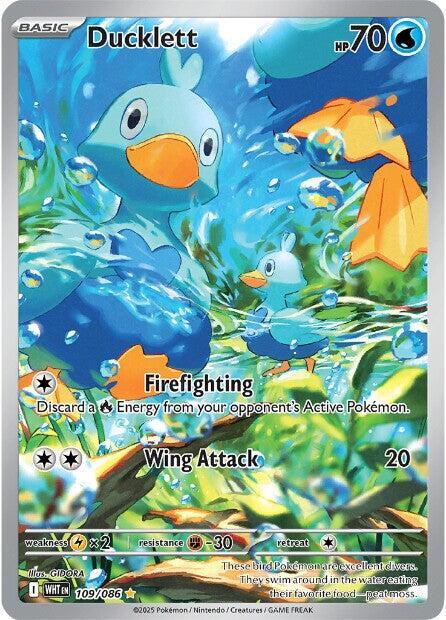 2025 Pokemon SV: White Flare Ducklett - 109/086 Illustration Rare