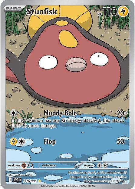 2025 Pokemon SV: White Flare Stunfisk - 118/086 Illustration Rare