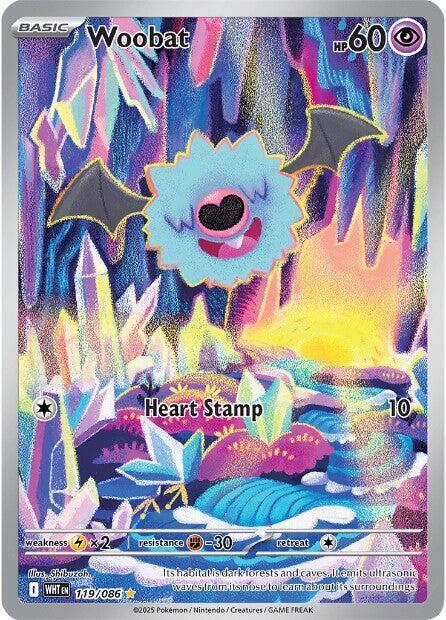 2025 Pokemon SV: White Flare Woobat - 119/086 Illustration Rare