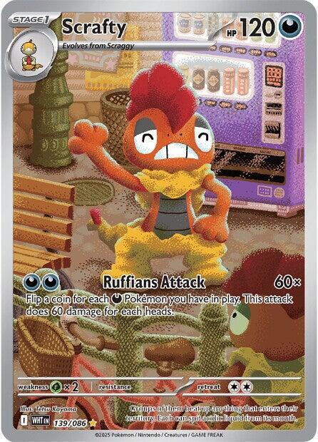 2025 Pokemon SV: White Flare Scrafty - 139/086 Illustration Rare