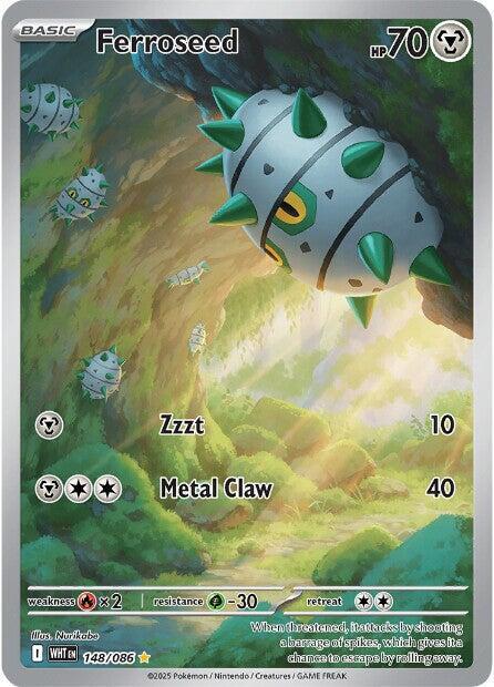 2025 Pokemon SV: White Flare Ferroseed - 148/086 Illustration Rare
