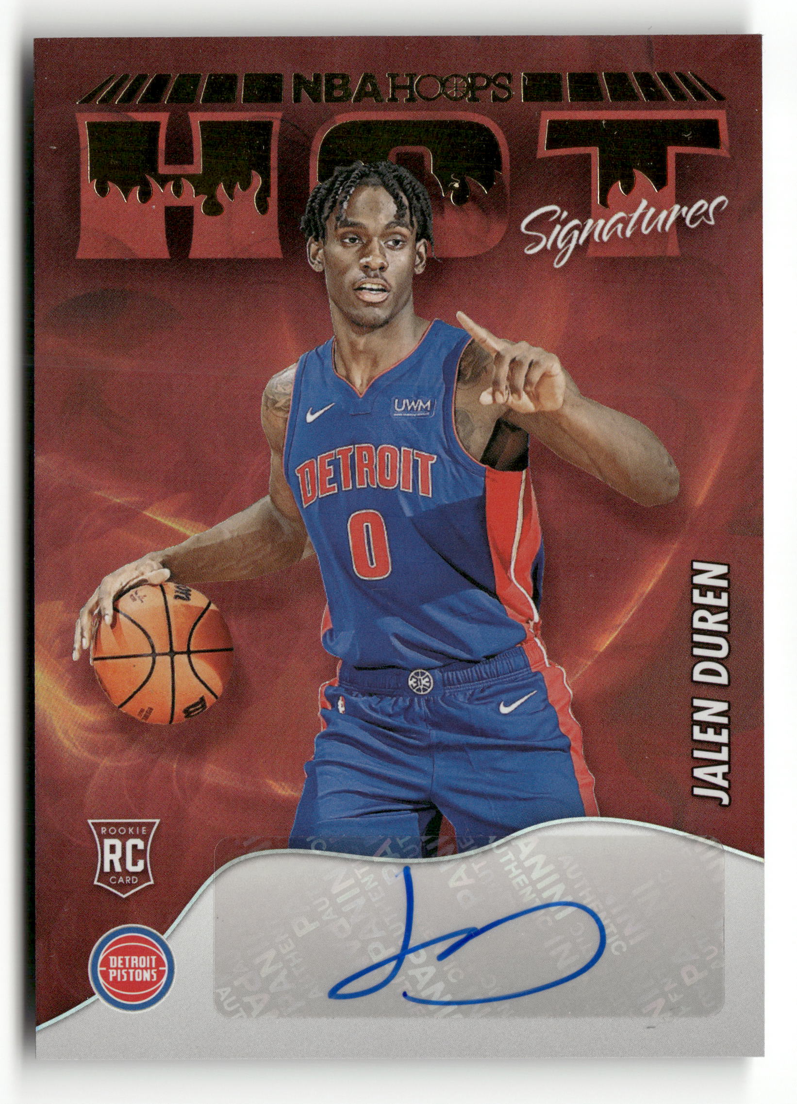 2022-23 Hoops #HSR-JLD Jalen Duren Hot Signatures Rookies