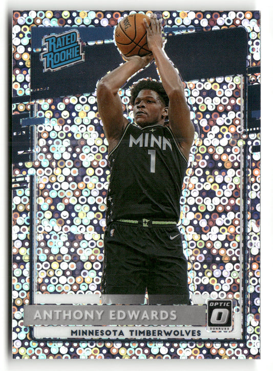 2020-21 Donruss Optic #151 Anthony Edwards Rated Rookies Disco Prizm