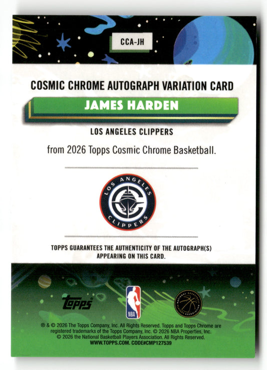 2025-26 Topps Chrome Cosmic #CCA-JH James Harden Auto Black Eclipse #/10