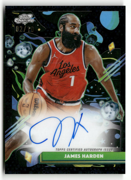 2025-26 Topps Chrome Cosmic #CCA-JH James Harden Auto Black Eclipse #/10