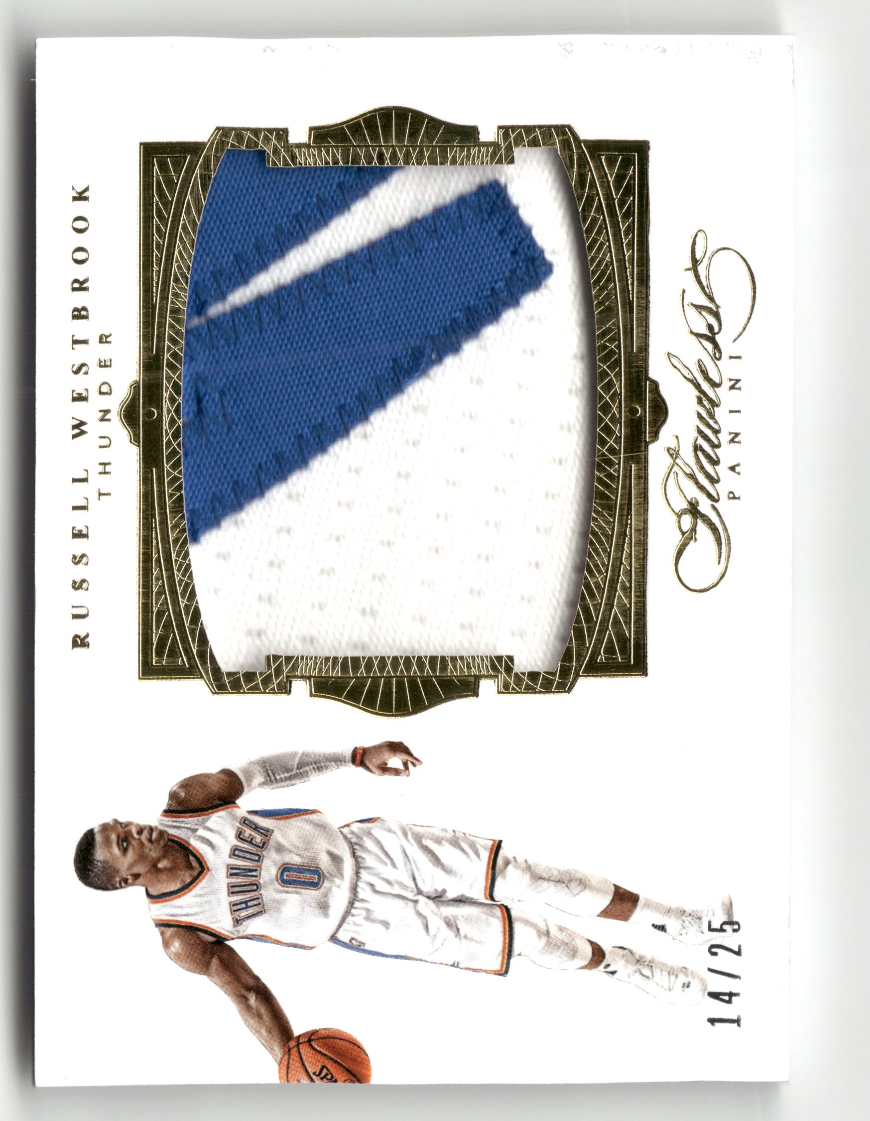 2015-16 Panini Flawless #36 Russell Westbrook Letter Patch #/25