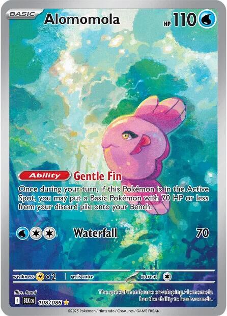 2025 Pokemon SV: Black Bolt Alomomola - 108/086 Illustration Rare