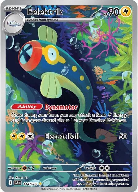 2025 Pokemon SV: Black Bolt Eelektrik - 114/086 Illustration Rare