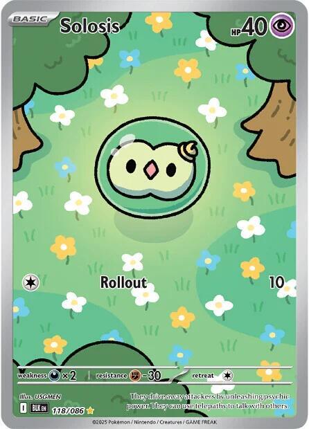 2025 Pokemon SV: Black Bolt Solosis - 118/086 Illustration Rare