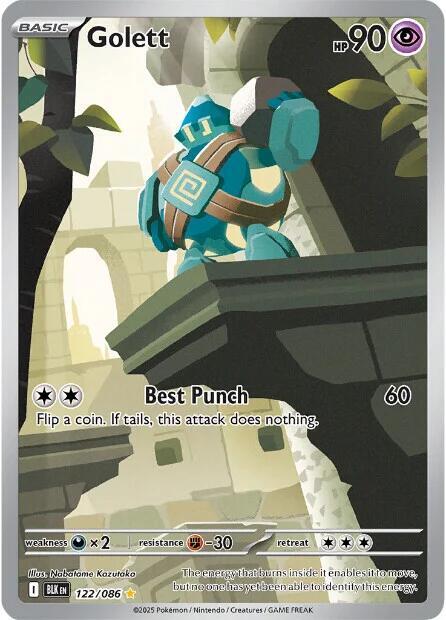 2025 Pokemon SV: Black Bolt Golett - 122/086 Illustration Rare