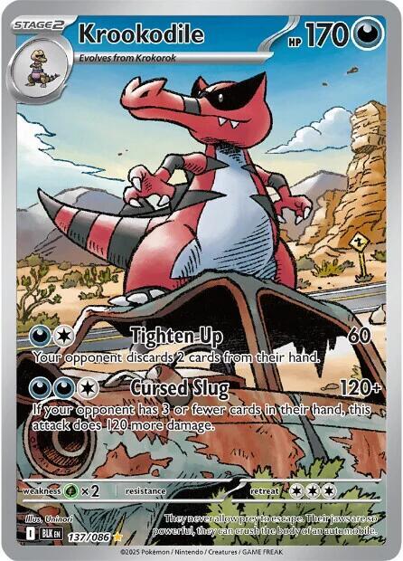 2025 Pokemon SV: Black Bolt Krookodile - 137/086 Illustration Rare