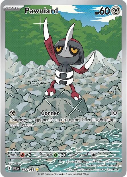 2025 Pokemon SV: Black Bolt Pawniard - 142/086 Illustration Rare