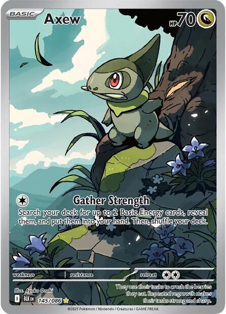 2025 Pokemon SV: Black Bolt Axew - 145/086 Illustration Rare