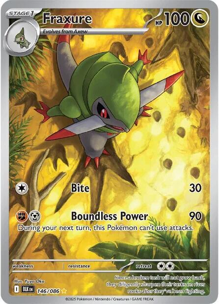 2025 Pokemon SV: Black Bolt Fraxure - 146/086 Illustration Rare