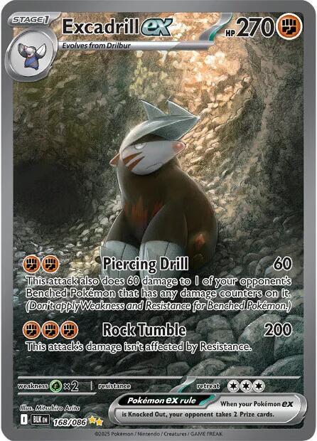 2025 Pokemon SV: Black Bolt Excadrill ex - 168/086 Special Illustration Rare