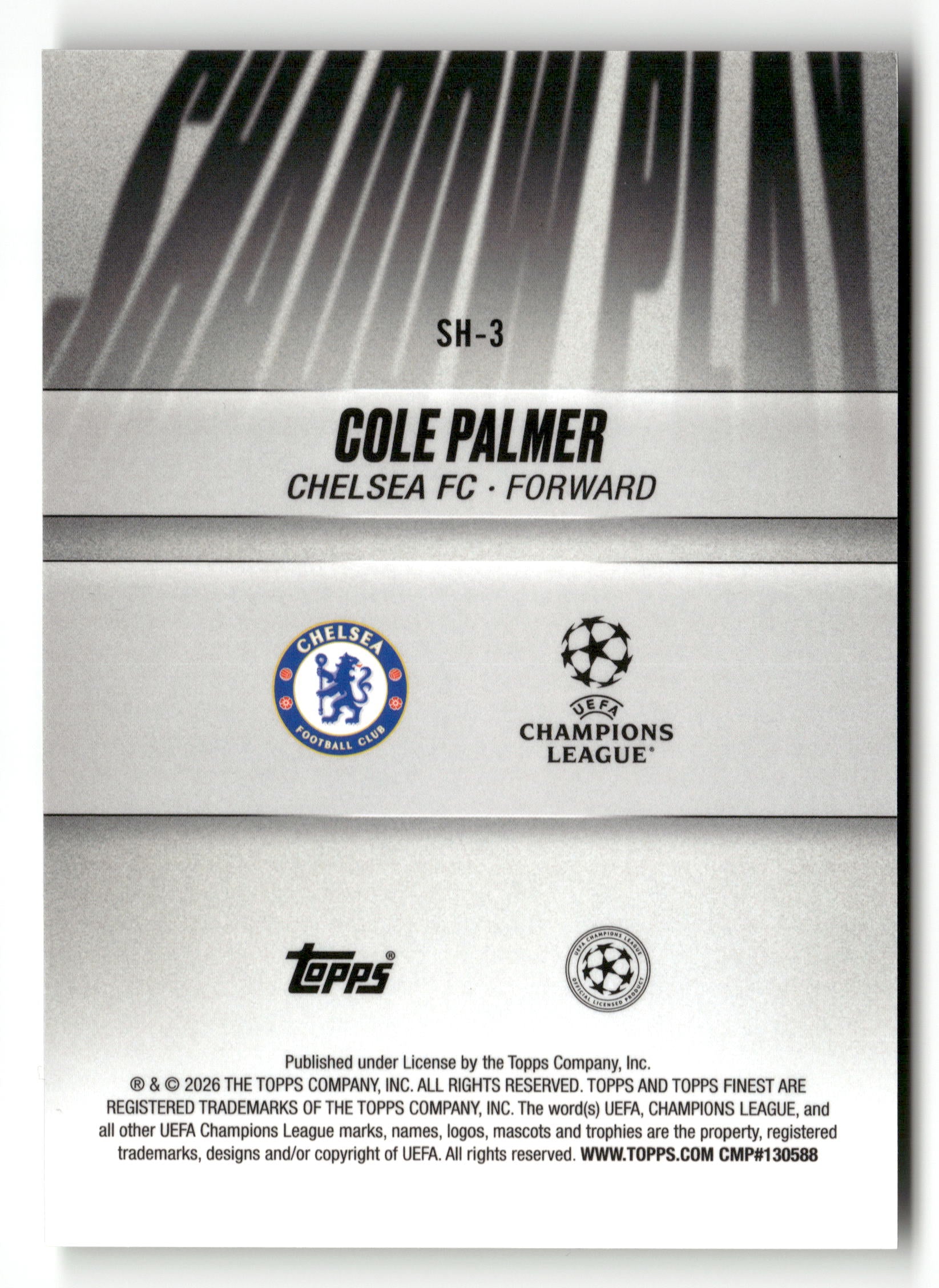 2025-26 Finest UEFA Club Competitions #SH-3 Cole Palmer Finest Shadow Play
