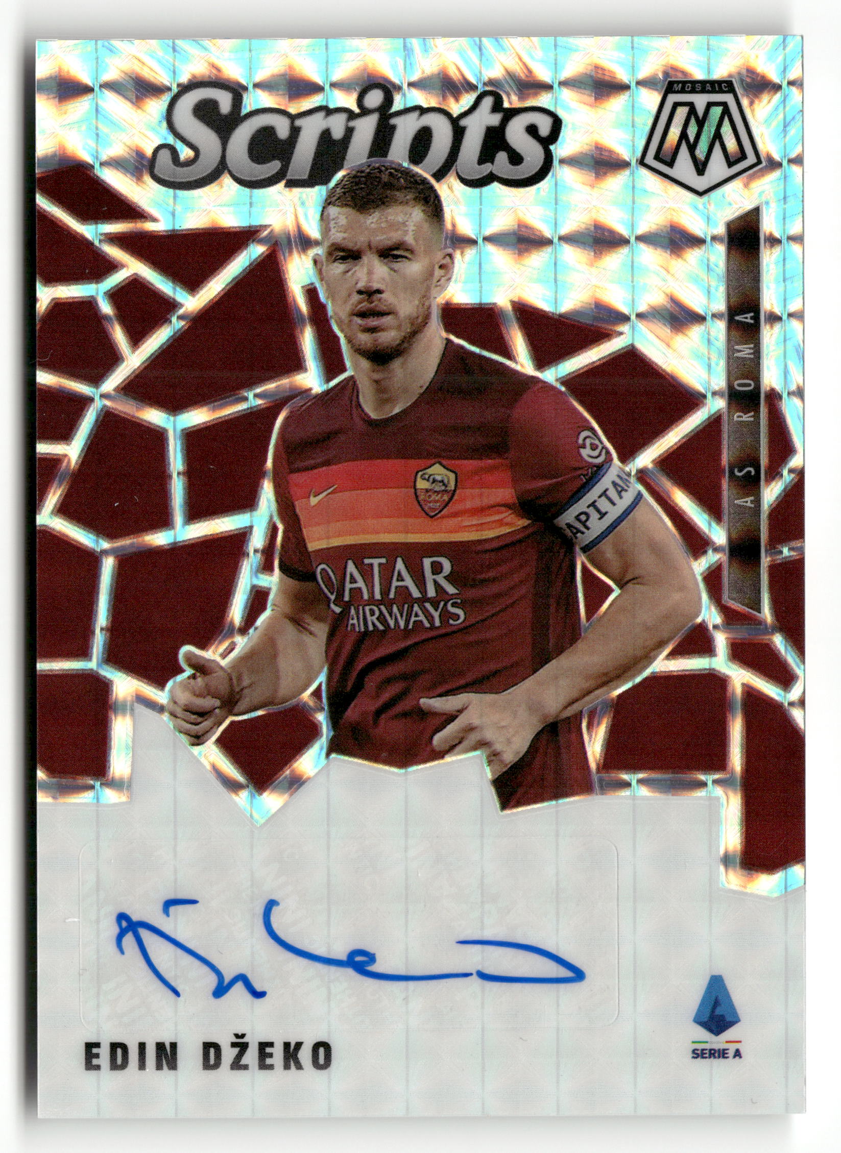 2020-21 Panini Mosaic Football #S-ED Edin Dzeko Scripts Auto