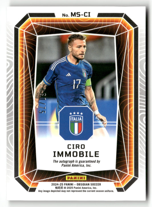 2024-25 Panini Obsidian #MS-CI Ciro Immobile Magmatic Signatures Orange #/75