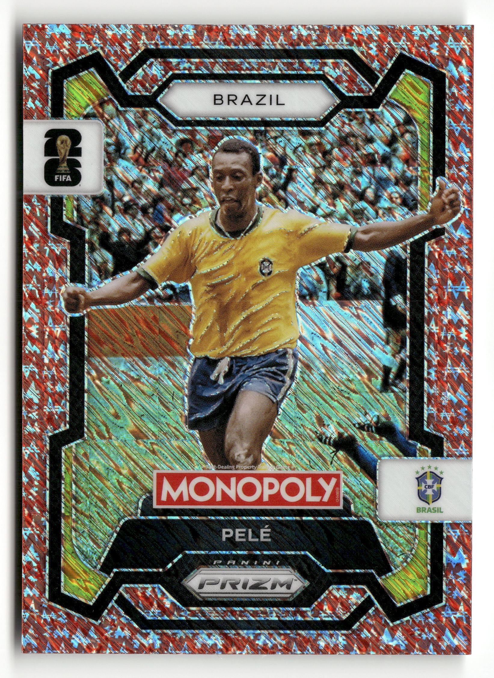 2026 Panini Prizm Monopoly FIFA World Cup #16 Pele /100 Red Big Money Shimmer