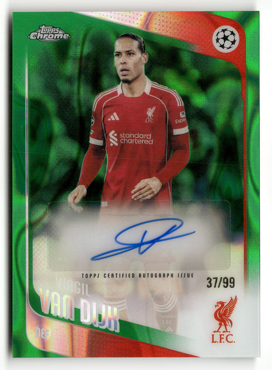 2025-26 Topps Premier League AC-VVD Virgil van Dijk Autographs Green  #/99