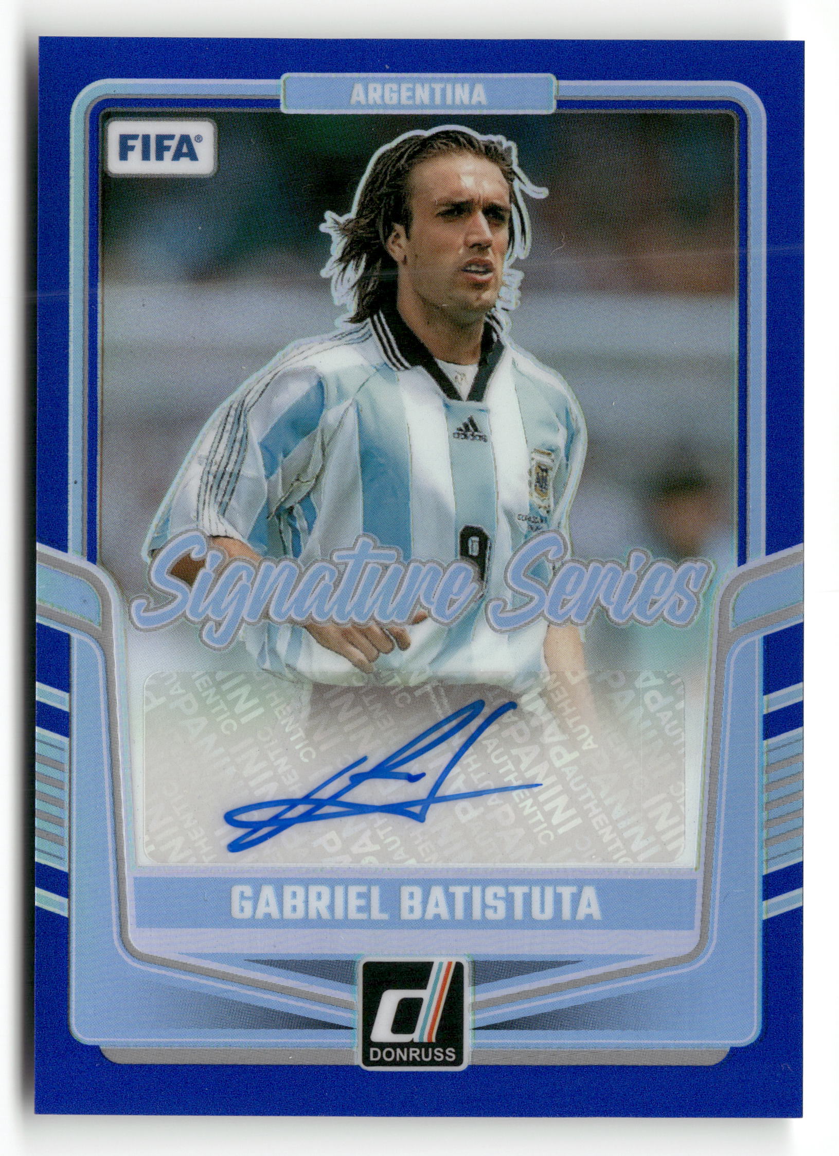 2024-25 Donruss #SS-GBA Gabriel Batistuta Signature Series Blue #/25