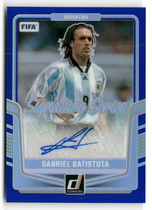 2024-25 Donruss #SS-GBA Gabriel Batistuta Signature Series Blue #/25