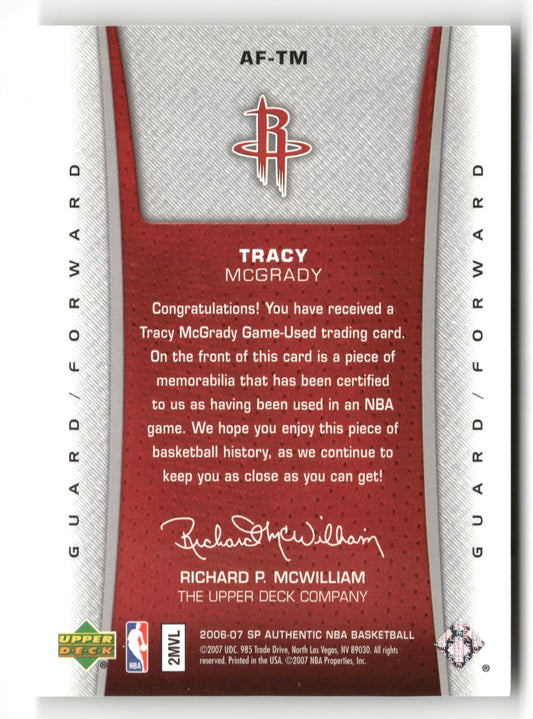 2006-07 SP Authentic #AF-TM Tracy McGrady Fabrics