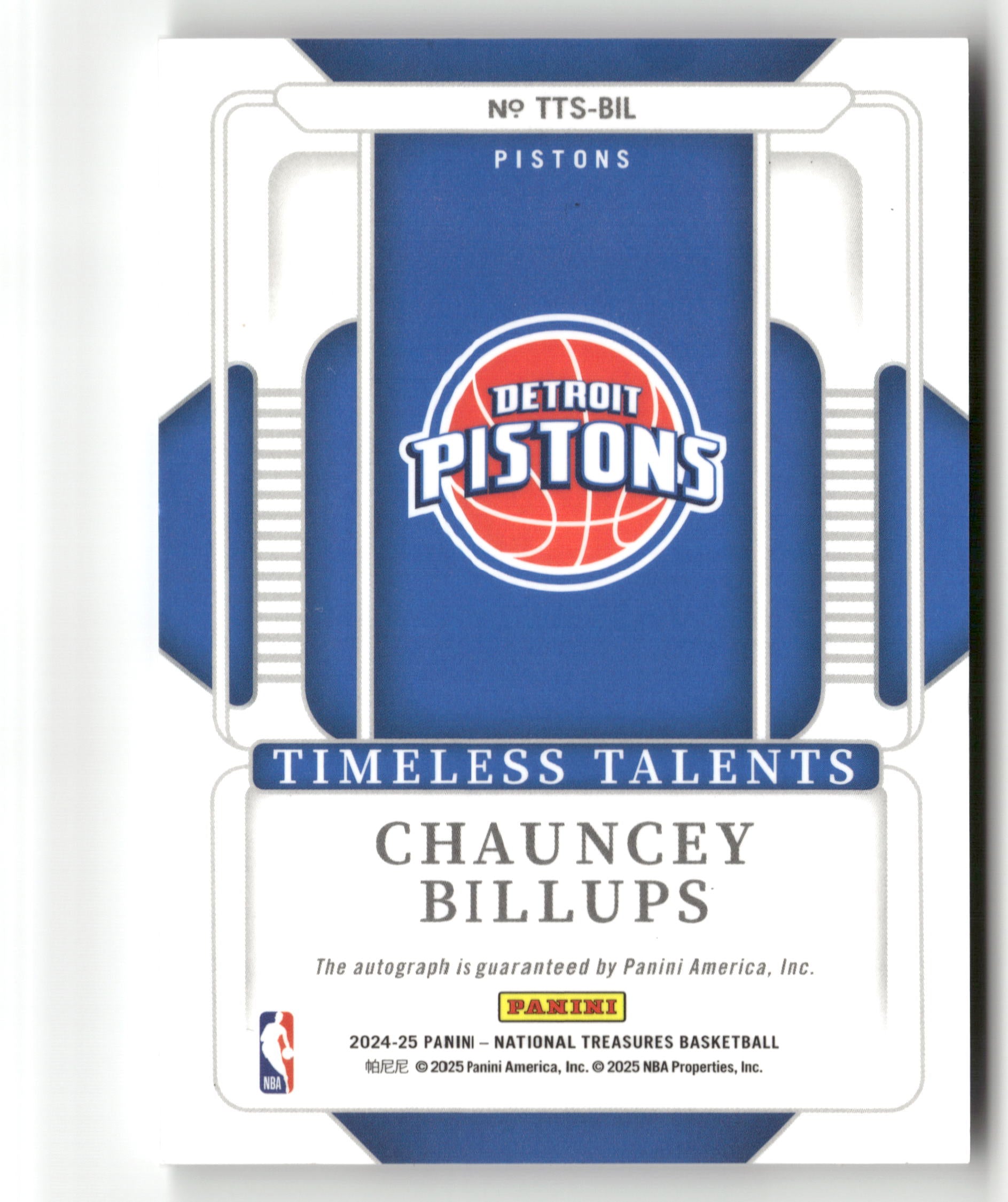 2024-25 Panini NT #TTS-BIL Chauncey Billups Timeless Talents Auto #/24