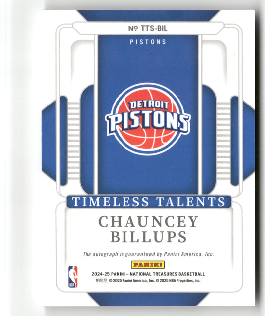 2024-25 Panini NT #TTS-BIL Chauncey Billups Timeless Talents Auto #/24