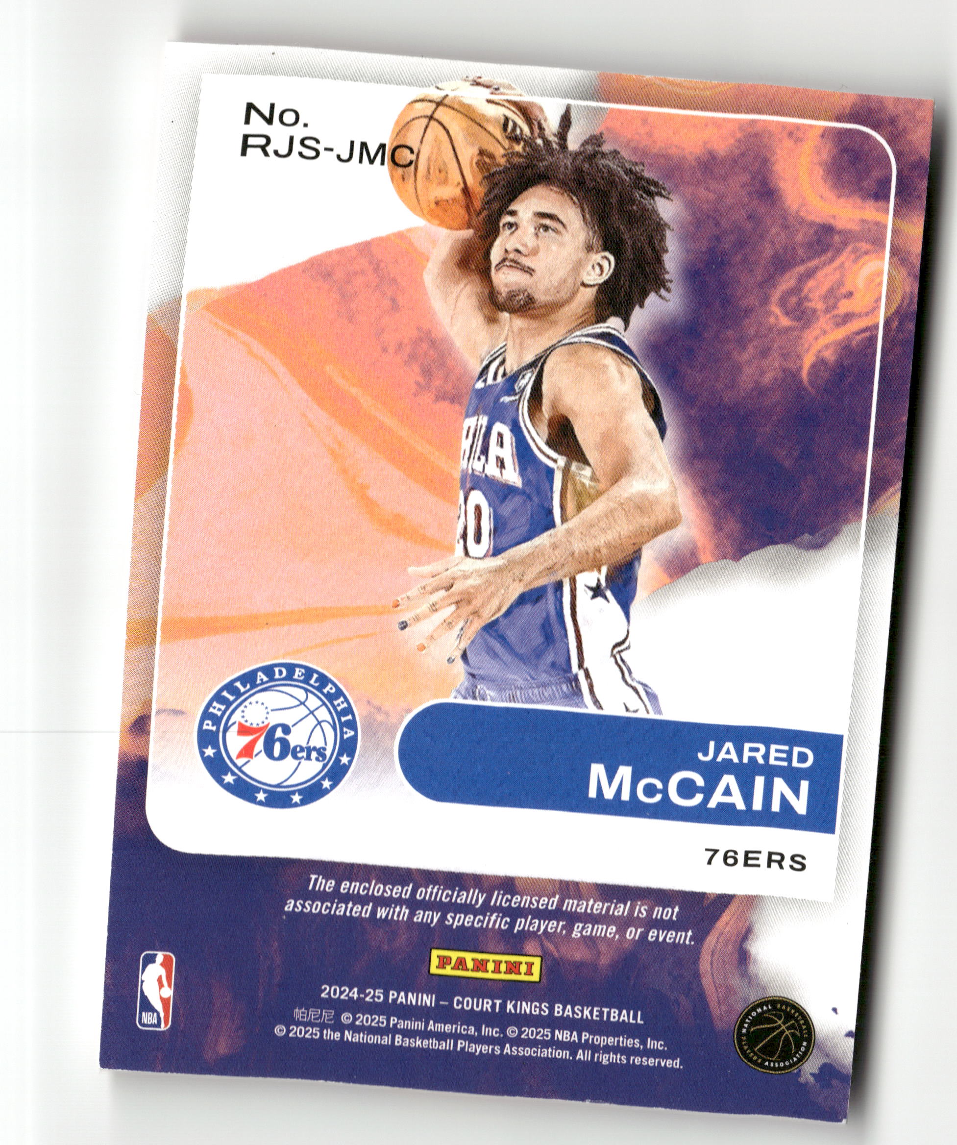 2024-25 Panini Court Kings #RJS-JMC Jared McCain Rookie Swatches