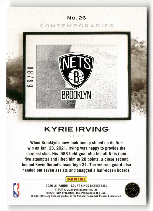 2020-21 Panini Court Kings #26 Kyrie Irving Contemporaries /99