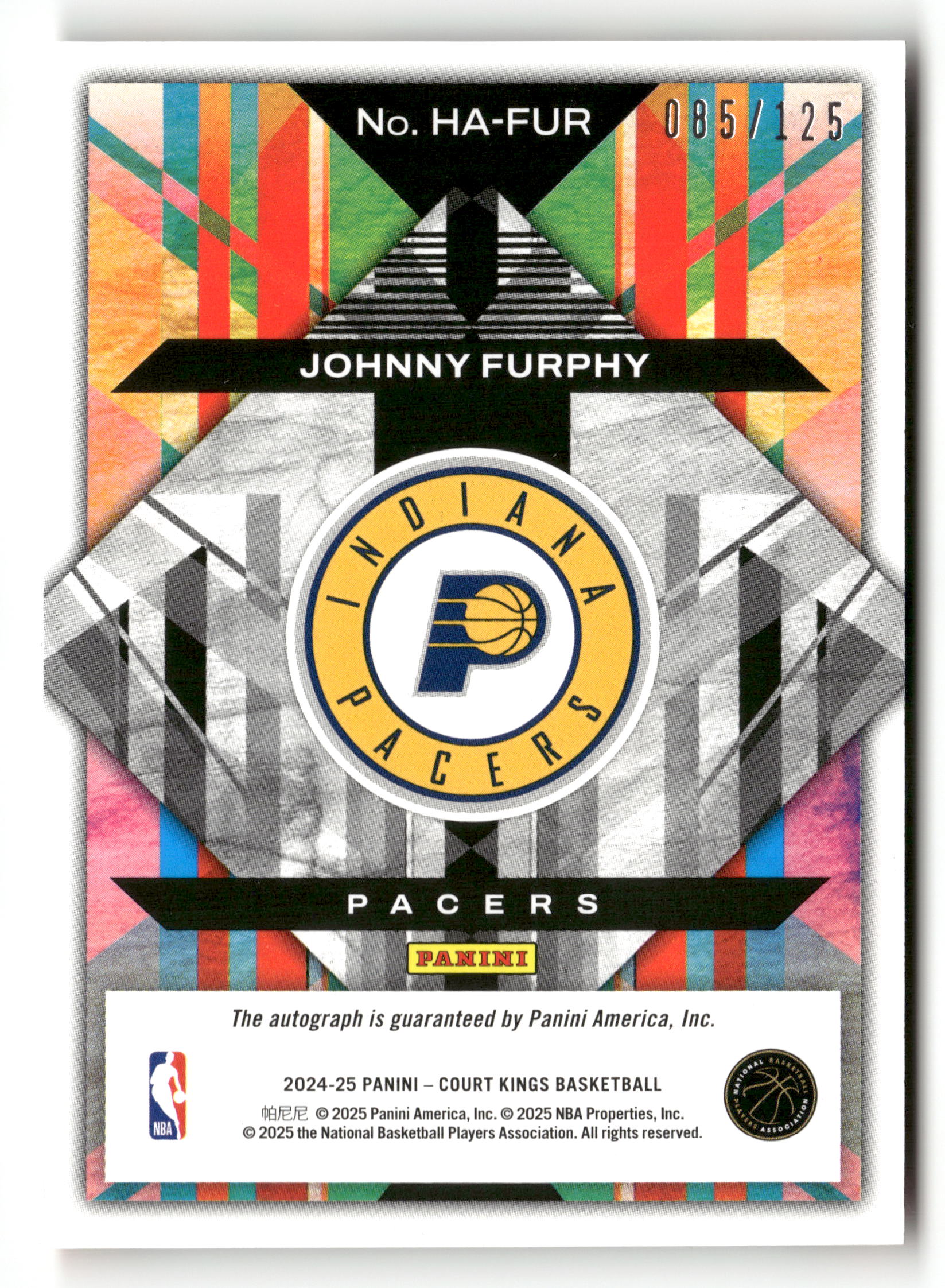 2024-25 Panini Court Kings #HA-FUR Johnny Furphy Auto Heir Apparent #/125
