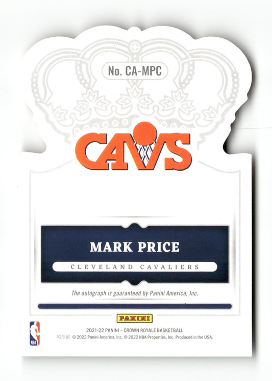 2021-22 Panini Crown Royale #CA-MPC Mark Price Crown Autographs #/99