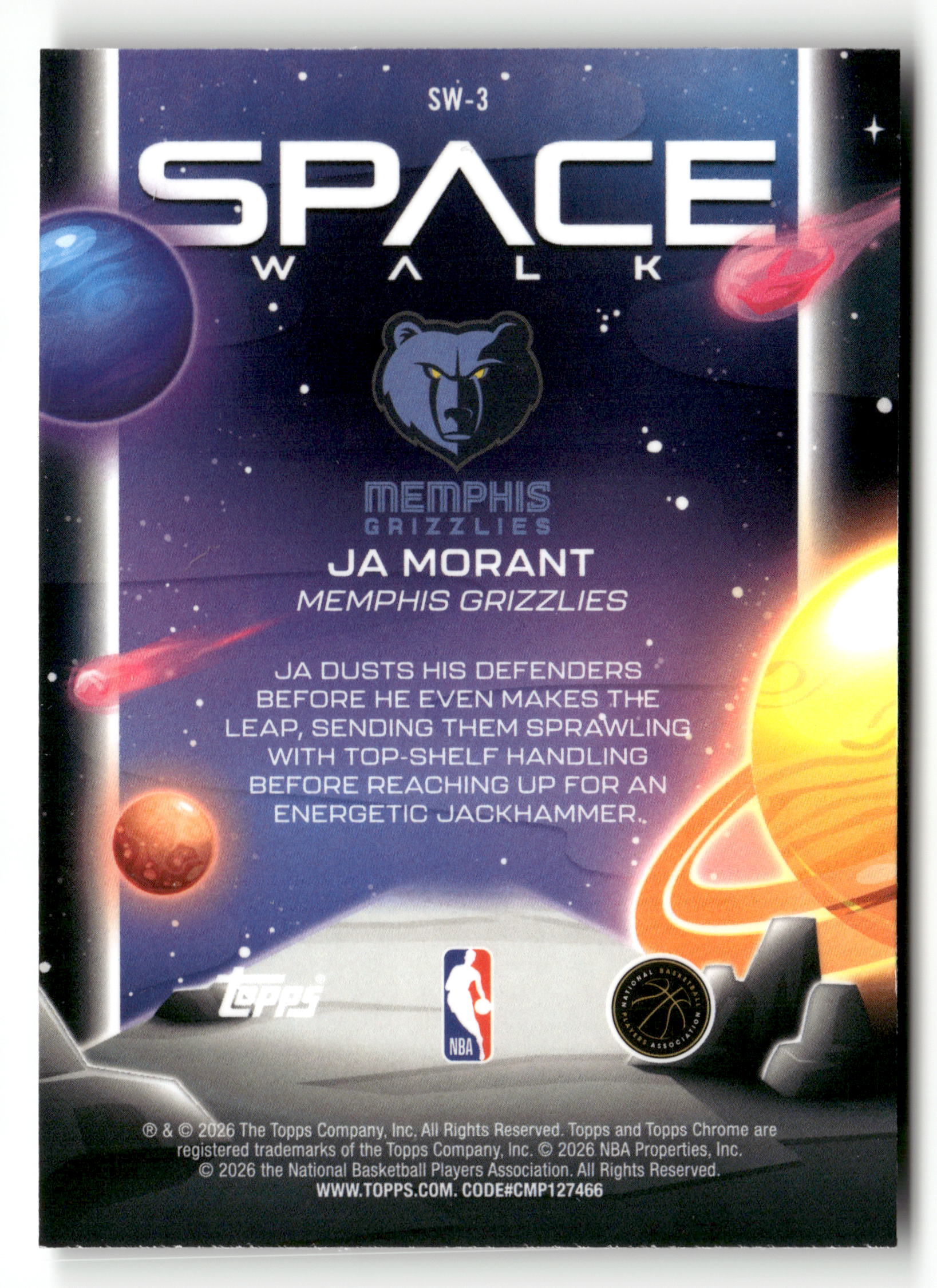 2025-26 Topps Chrome Cosmic #SW-3 Ja Morant Space Walk